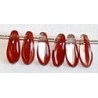 Glasdruppel 3 x 8mm Crystal / bruin 100st.