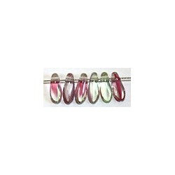 Glasdruppel 3 x 8mm Crystal/pink/green 100st.