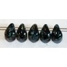 Glasdruppel 4x6mm zwart/ travertin 50st.