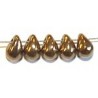Glasdruppel 4x6mm zwart dorado goud gelust. 50st.