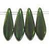 Glasdruppel 5x16mm zwart groen gelusterd 25st.
