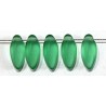 Glasdruppel 6x12mm tr. smaragdgroen mat 25st.