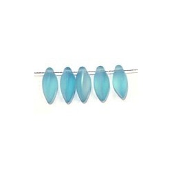 Glasdruppel 6x12mm twist mat aqua AB 25st.