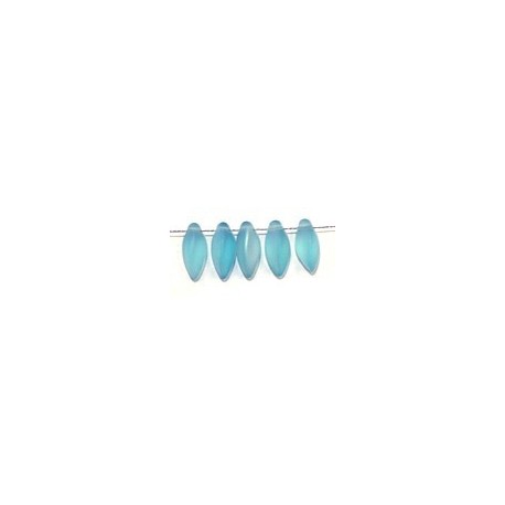 Glasdruppel 6x12mm twist mat aqua AB 25st.