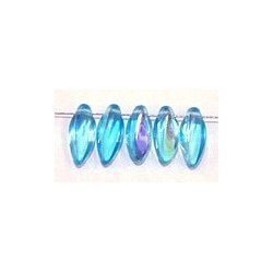 Glasdruppel 6x12mm twist aquamarine AB 25st.