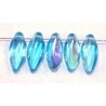 Glasdruppel 6x12mm twist aquamarine AB 25st.