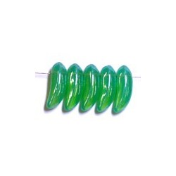 Glasdruppel 6x17mm banaan opaal groen 24st.