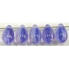 Glasdruppel 6x9mm transparant lila/melkwit 25st.