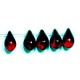 Glasdruppel 6x9mm tr. granaatrood 25st.