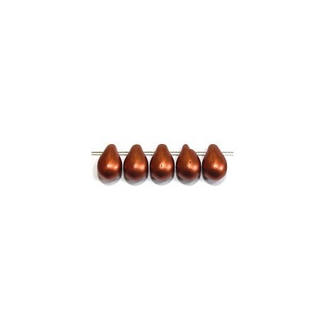 Glasdruppel 6x9mm redcopper gecoat 25st.