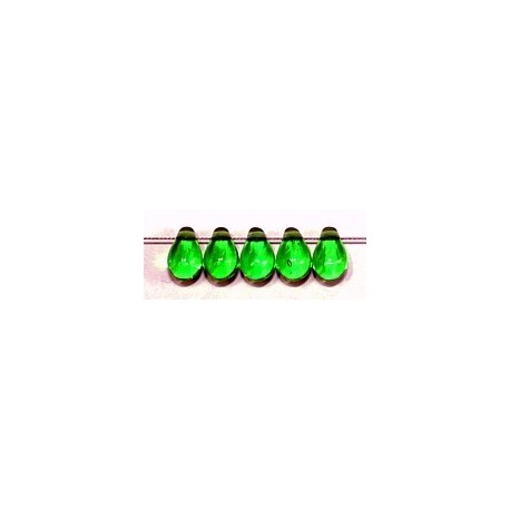 Glasdruppel 6x9mm tr. grasgroen 25st.