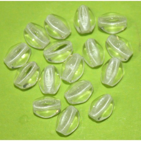 Glaskraal 3x5mm beukenoot kristal 100st.