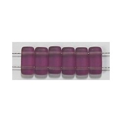 Two hole glaskraal 4x8mm amethyst mat 25st.