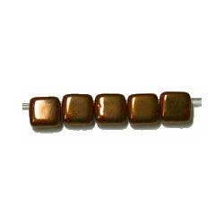 TILA kralen 6x6mm zwart chocobronze gecoat 25st.