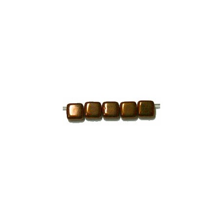 TILA kralen 6x6mm zwart chocobronze gecoat 25st.