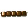 TILA kralen 6x6mm zwart chocobronze gecoat 25st.
