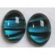 Cabochon 18mm transp. blauw/zwart 2st