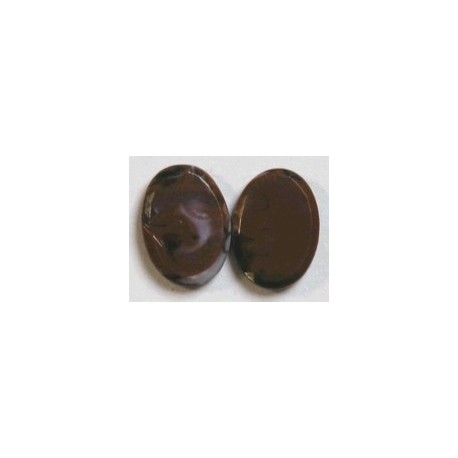 Cabochon 25x18mm bruin gemelleerd 2st