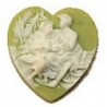 Camee hartvormig 19x18mm lime/wit per stuk