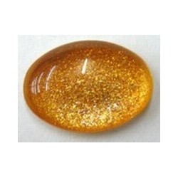 Glascabochon18x13mm goudgeel 5 st.