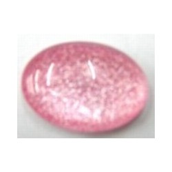 glascabochon18x13mm roze/zilverglans 5 stuks