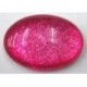 glascabochon18x13mm fuchsia/zilverglans 5 stuks