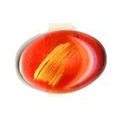 glascabochon18x13mm oranje/goudstreep 5 stuks