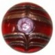 Cabochon 25mm rond d/ rood bewerkt p.st