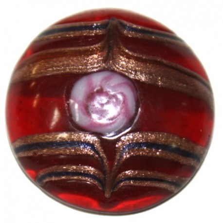 Cabochon 25mm rond d/ rood bewerkt p.st