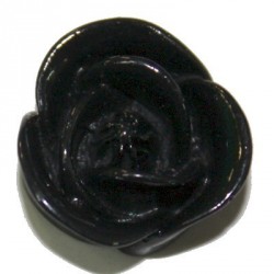 Kunststof cabochon roos zwart 18mm 2st