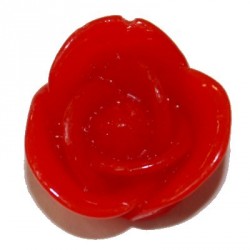 Kunststof cabochon roos rood 18mm 2st