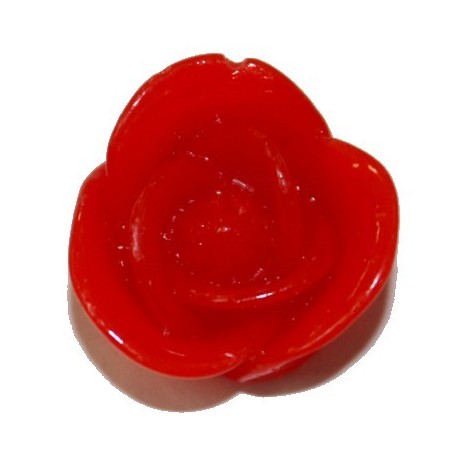 Kunststof cabochon roos rood 18mm 2st