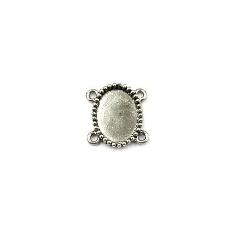 tussenkast v. 18x13mm steen 4-ogen zilverkl 5 stuk