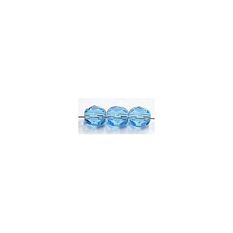 Facetkraal 6mm transp. aqua 25st.
