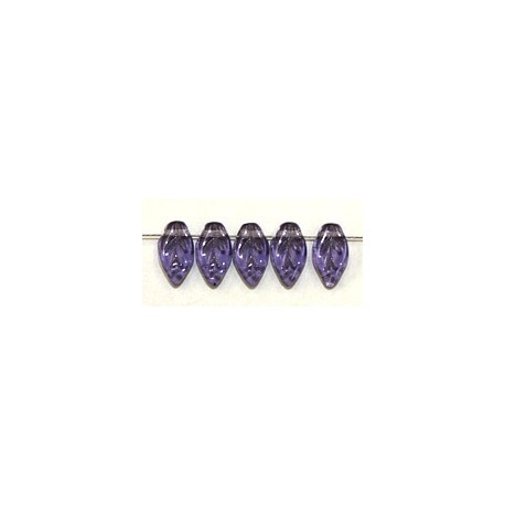 Glashanger bladvorm 6x10mm transp. amethyst 50st