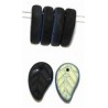 Glashanger blad 8,5x14mm mat zwart / AB 25st