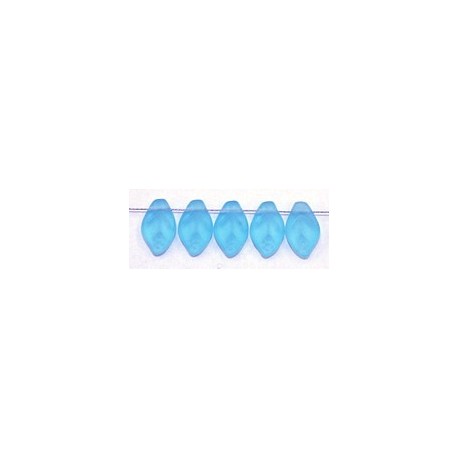 Glashanger bladvorm 8x12mm tr. blauw 25st