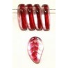 Glashanger bladvorm 8,5x14mm tr.roze gevlekt 25st