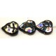Glaskraal 12x10mm blad zwart ring azuro str. 17st