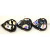 Glaskraal 12x10mm blad zwart ring azuro str. 17st