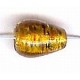Glaskraal ovaal 12mm topaasbruin goldfoil 25st