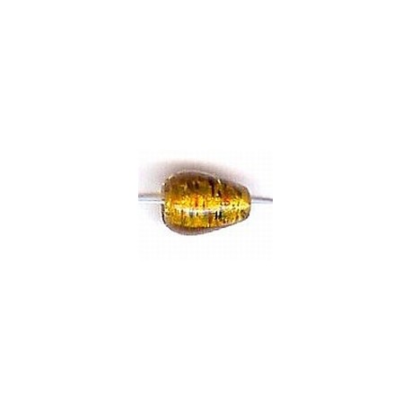 Glaskraal ovaal 12mm topaasbruin goldfoil 10st