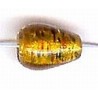 Glaskraal ovaal 12mm topaasbruin goldfoil 25st