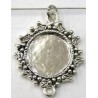 tussenst. 2-oog voor camee 13mm rond zilverkl.p.st