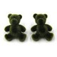 knoop teddybeer groen fluweel per stuk