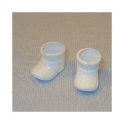 Witte laarsjes voor 8 cm babypopje