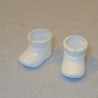 Witte laarsjes voor 8 cm babypopje