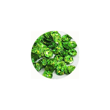 Pailleten cup 6mm groen disco 10 gram