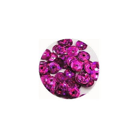 Pailleten cup 6mm fuchsia disco 10 gram