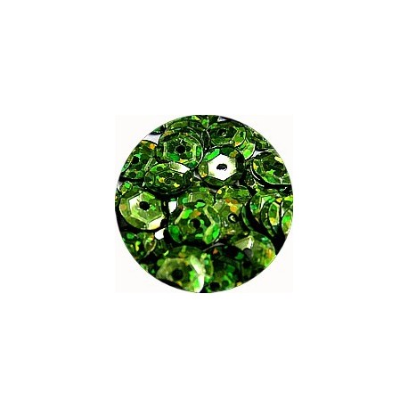 Pailleten cup 6mm groen disco 10 gram